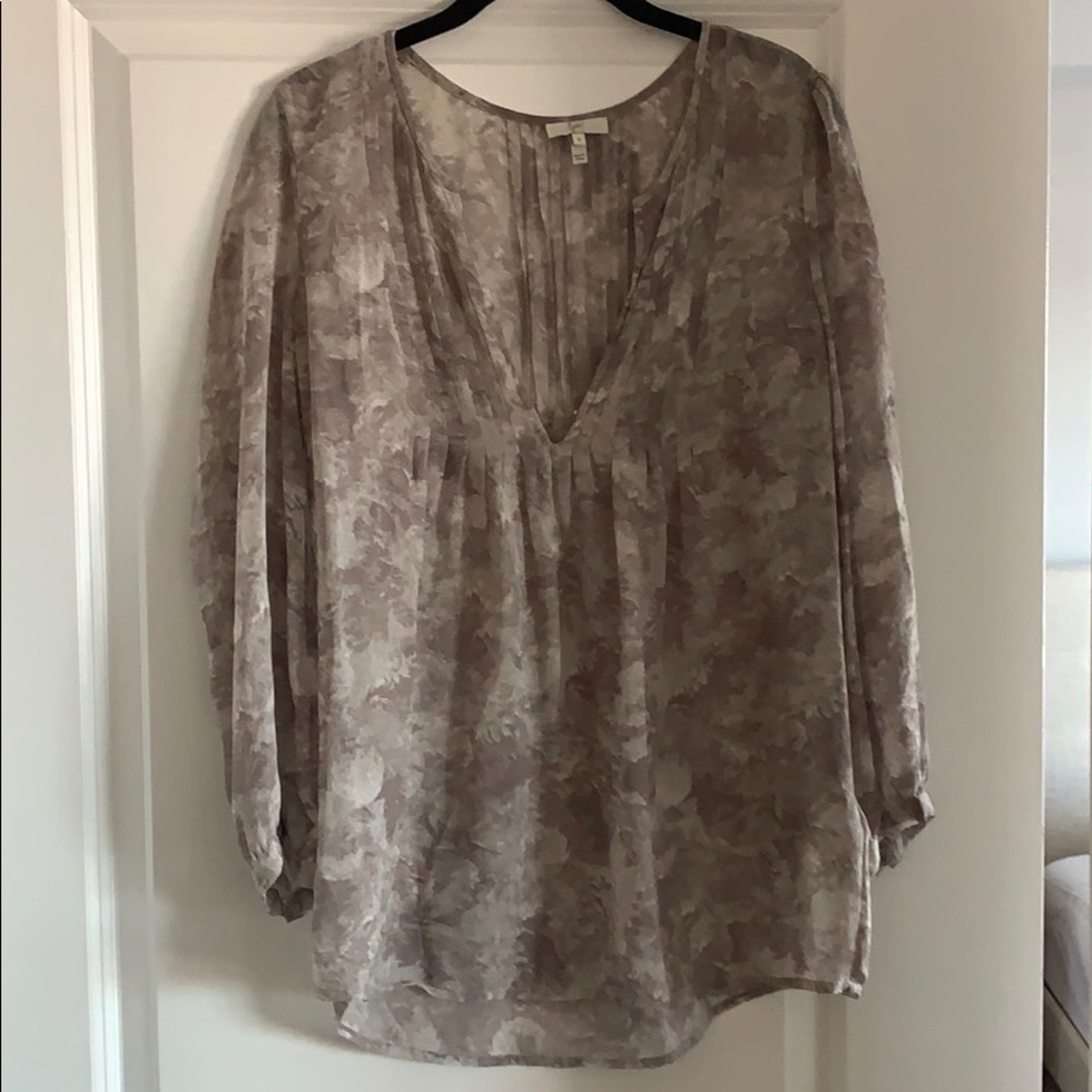 Gray floral blouse